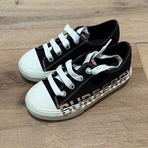 Burberry Kids Black and White Logo Sneakers